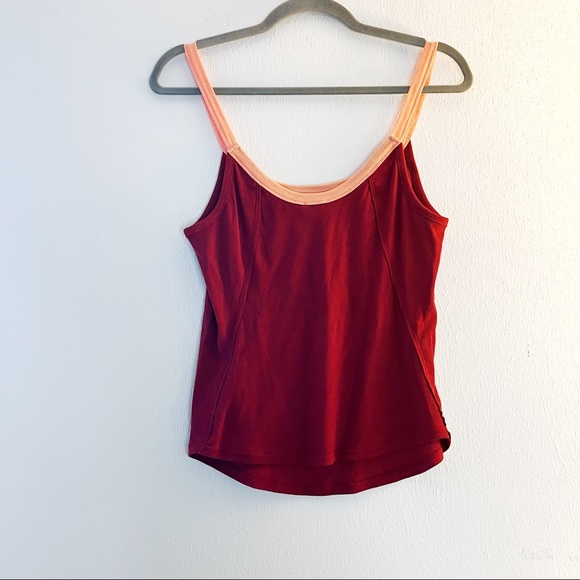 Free People Tank Intimately FP Alia Tank Top Colorblock Maroon & Pink Sz L NWT - Picture 11 of 15